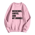 thumbnail image 4 of XIAOCHA Bold Block Letter Print Crew Neck Sweatshirt for Women Pet Theme Graphic Relaxed Errands Sweat Pullover, 4 of 4