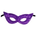 thumbnail image 3 of Máscara de mascarada de Mardi Gras, disfraces de cosplay, máscara de fiesta de lentejuelas, máscara de media cubierta para los ojos Violeta, 3 of 9
