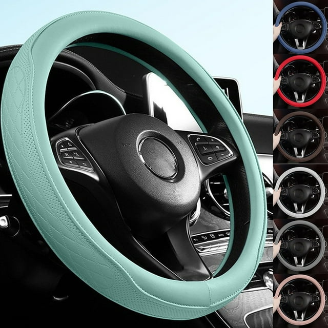 Deals of The Day Clearance! Car Steering Wheel Cover, Universal Anti-Slip Thin Handle Cover, Leather Steering Wheel Protector, Sports Style Car Steering Wheel Grip