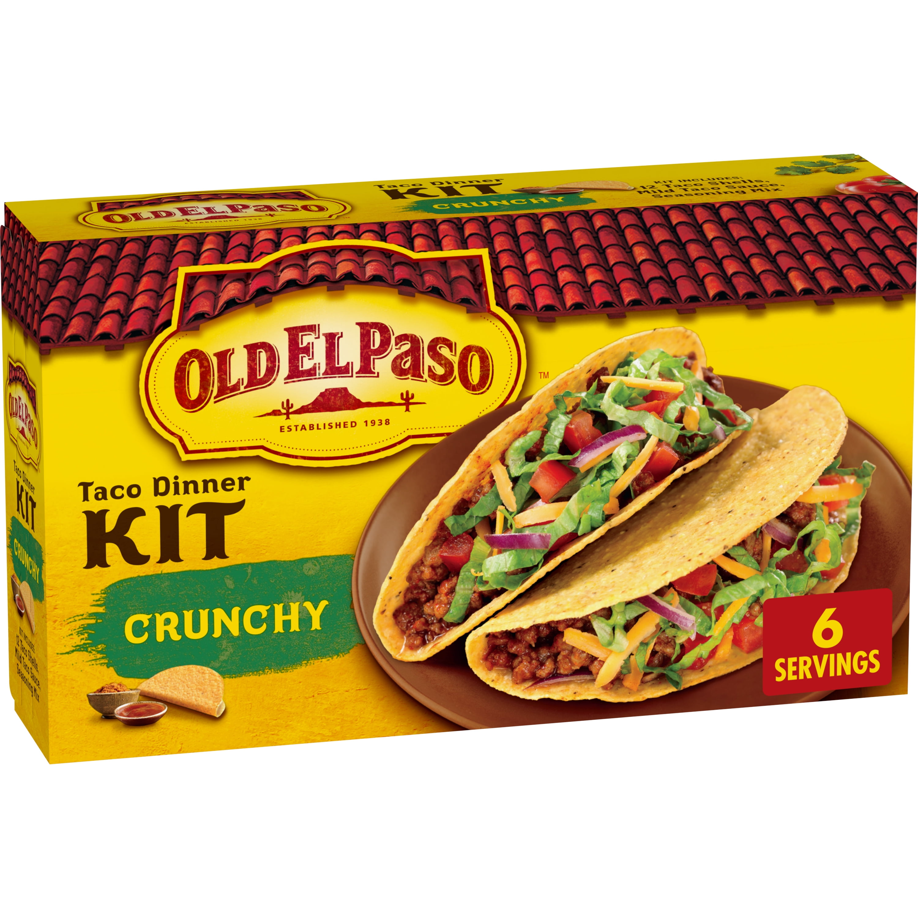 Old El Paso Crunchy Taco Dinner Kit, Easy Meal Prep, 12 Count, 8.8 oz