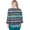 Black multi, variant on Alfred Dunner Womens Biadere Melange Stripe Top With Necklace