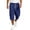 Blue, variant on LTTVQM Men's Casual Athletic Capri Pants Mixed Check Plaid All Over Print Drawstring Cropped Cargo Trousers, Beach Hiking Daily Wear Capri Shorts Blue M