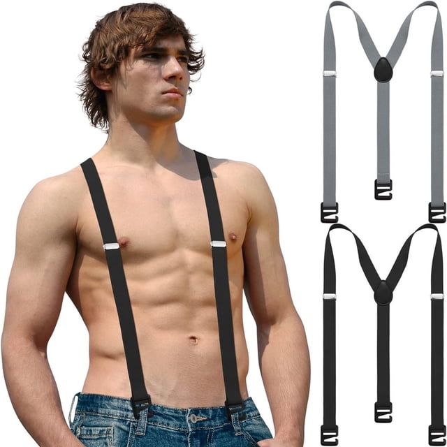 SUTENGDA 2 Pcs Bretelles Cachées pour Hommes Randonnée sous-Vêtements Bretelles pour Hommes Non Rentrées Hiver Extérieur Randonnée Ski Pantalon