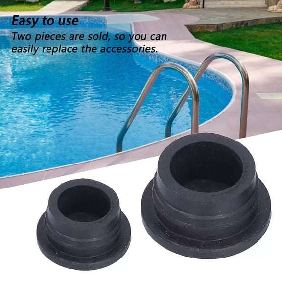 Rubber Ladder Bumper for Swimming Pool Safety - 2 Pack Black Anti-Slip Protective Cushions for Pool Ladder Steps