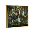 thumbnail image 4 of Stupell Industries Protection Dinosaurs Landscape Animals & Insects Painting Gold Floater Framed Canvas Art Print Wall Art, 21 x 17, 4 of 10