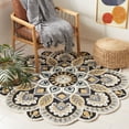 thumbnail image 2 of SAFAVIEH Novelty Mordikai Floral Area Rug, Ivory/Black, 6' x 6' Round, 2 of 7
