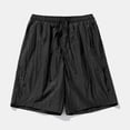 thumbnail image 2 of Caqnni Men Casual Summer Beach Shorts Elastic Waist Drawstring Flat Front Short(Black,3XL), 2 of 7