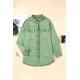 thumbnail image 4 of ABPHQTO Chaqueta camisera de mujer verde con botones y manga larga con bolsillos, 4 of 5