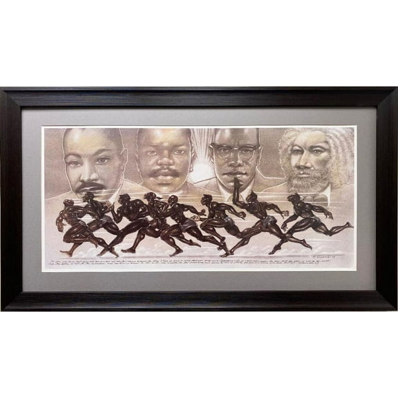 Roderick Vines "Runnin' Out of Time" FRAMED African American Art Generic