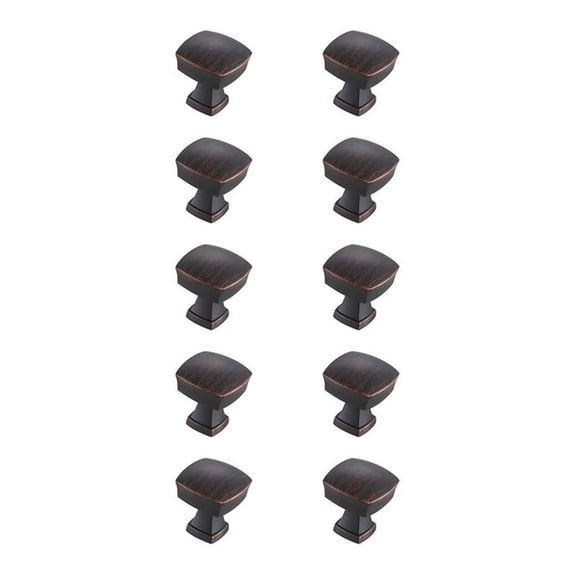 Elegant Decor KB2022-ORB-10PK 1.3 in. Irvin Oil-Rubbed Bronze Square Knob, Set of 10