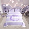 thumbnail image 3 of Homewish Teens Monogrammed Bedding Comforter Set, Initial C Letter Twin Comforter Sets, Kawaii Princess Bow Bedding Set, Breathable Home Decor, 2pcs, 3 of 9