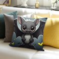 thumbnail image 3 of FCXZI Cute Bat Square Cushion Cover for Home Sofa Couch Linen 20x20in, 3 of 5