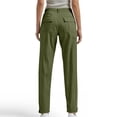 thumbnail image 4 of XAOFW Cargo Pants Women Solid Color Straight Leg Trousers High Waist Comfort Fit Work Pants With Side Pockets Trendy Bottom L, 4 of 6