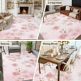 thumbnail image 5 of 5'x8' Area Rugs, Pink Floral Indoor Outdoor Area Rug for Living Room Bedroom, Modern Farmhouse Aesthetic Shabby Chic Flower Washable Bathroom Rugs Kitchen Floor Carpet Mats Home Decor Aesthetic, 5 of 8