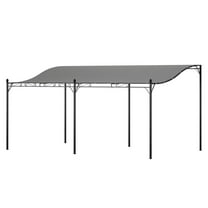 10' x 16' Outdoor Pergola Canopy, Metal Patio Pergola with Drainage, Dark Gray