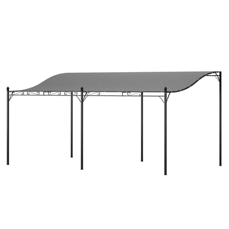 10' x 16' Outdoor Pergola Canopy, Metal Patio Pergola with Drainage, Dark Gray