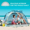 thumbnail image 4 of OutdoorMaster Pop Up Beach Tent for 4 Person - Easy Setup and Portable Beach Shade Sun Shelter Canopy with UPF 50+ UV Protection Removable Skylight Family Size - Light Blue+Gray, 4 of 11