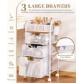 thumbnail image 4 of Rolling Makeup Organizer with Drawers: Skincare Storage Cart with Wheels for Home Bedroom Vanity - Cosmetic Display Holder for Beauty Enthusiasts Makeup Artists, 4 of 8