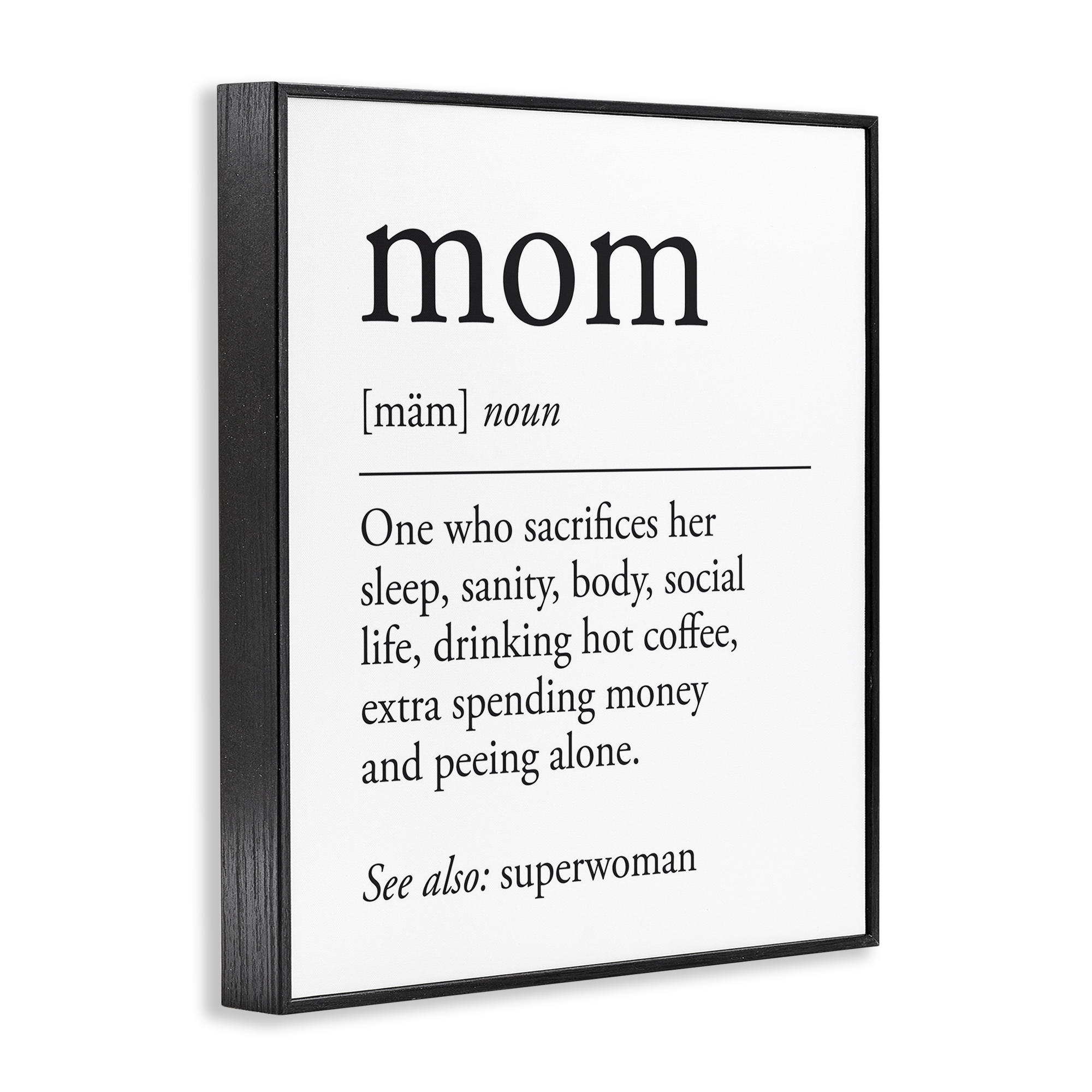 Stupell Industries Mom Definition Sentiment Typography Painting Black Framed Art Print Wall Art, 24 x 30