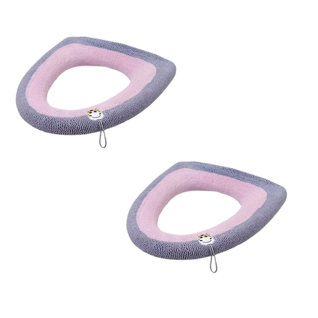 Funda de asiento de inodoro CLLC suave, más gruesa y cálida, lavable, se adapta a la mayoría de tamaños de tapas de inodoro, fácil instalación y limpieza, calidez en invierno y transpirabilidad en ve