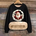 thumbnail image 6 of successthop Christmas Sweatshirts Women Cute Santa Fleece Plus Size Crewneck Long Sleeve Sweaters Pullover Tops Black, 6 of 9