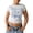 A-White171, variant on XIAONU Women's Birthday Letter Print Cropped T-Shirt Short Sleeve Crew Neck Pullover Tee Stretchy Playful Celebration T-Shirts