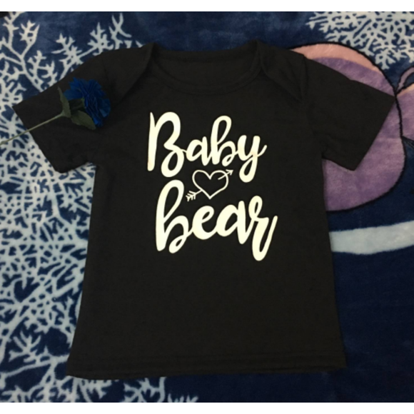 New Couple T-Shirt Women Mama Baby Kids Bear Matching Shirts Family Clothes Tee Tops