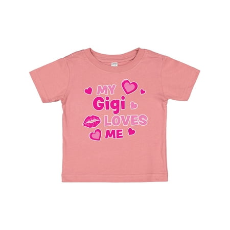

Inktastic Valentine s Day My Gigi Loves Me Hearts and Lips Boys or Girls Baby T-Shirt