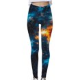 thumbnail image 4 of LEKWK Workout Pants Women Slim Fit Nebula Galaxy Graphic Print Leggings High Waisted Stretchy Athletic Pants for Gym Yoga and Performance Wear, 4 of 5