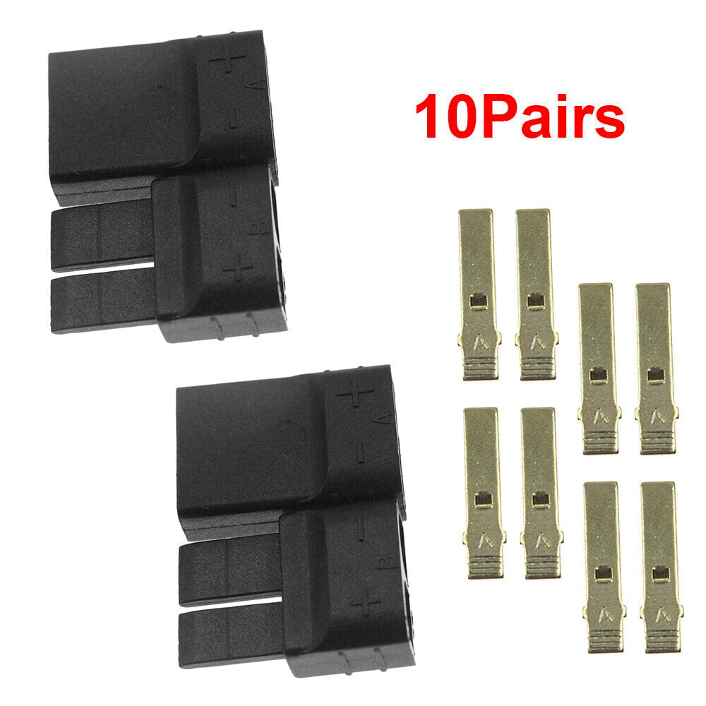 Female Pair TRX-style Plugs for TRAXXAS Lipo NiMh Battery 10 Male 