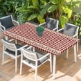 thumbnail image 2 of Western Texas Star Retro Table Cloths for 4 Foot Rectangle Tables, Country Vintage Red Beige Plaid Patio Waterproof Elastic Fitted Tablecloths, Washable Rectangular Table Cover for Camping, 2 of 8