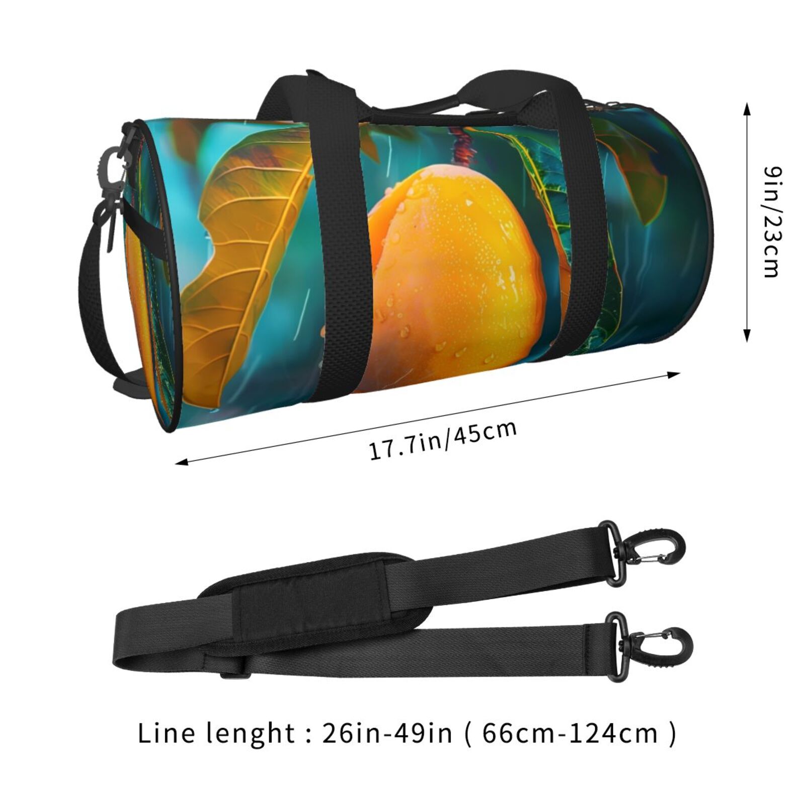 Vsdgher Mango In The Rain 45L Foldable Duffel Bag, Sports Gym Bag,Overnight Bag, Portable Weekender Bag for Airplanes