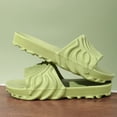 thumbnail image 3 of Platform Slippers for Women Men Cushioning Nonslip Indoor Slides Open Toe Thick Soft Sole Summer Sandals Beach Shoes Green Size 6, 3 of 7