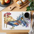 thumbnail image 2 of Watercolor Rooster Placemats Set of 12 Vintage Animals Pastoral Place Mats Indoor Wipeable Table Mats Washable Cloth Dining Table Placemats for Kitchen Holiday Party Home Decor 13x19 Inch, 2 of 9