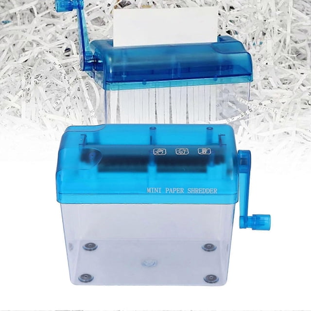 A6 Mini Paper Shredder, Manual Document Shredder, StripCut Paper Shredding Machine, Desktop HandCrank Paper Cutter Tool, for Office, School, Home