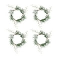 thumbnail image 2 of 4Pcs Pillar Candle Wreath Greenery Wreath for Home Living Room Tabletop White Berries, 2 of 8