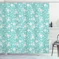 thumbnail image 1 of Blue and White Shower Curtain, Summer Blooms Garden Lily Daisy Field Romantic Gardening Yard Theme, Fabric Bathroom Set with Hooks, 69W X 75L Inches Long, Pale Blue White, by Ambesonne, 1 of 3