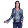 thumbnail image 4 of Moomaya Kurta Col Kurta Dentelle Détails Imprimé Manches Longues Tunique, 4 of 5