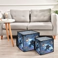 thumbnail image 6 of Home Organizer Foldable Fabric Storage Bin With Handle Astronaut Cat and His Robot Pet, 6 of 7