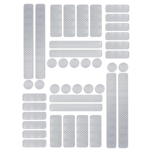 Pegatinas Reflectantes Cinta Reflectante para Bicicleta Calcomanías Reflectantes para Bicicleta Calcomanías Reflectantes para Motocicletas, Cascos, Cochecitos, Sillas de Ruedas 42 Piezas