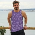 thumbnail image 6 of Gukieu Lavender Flowers Print Men's Quick Dry Fitness Vest, Round Neck Sleeveless Fitness Bodybuilding Top-4X-Large, 6 of 7