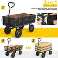 thumbnail image 4 of Funcid Steel Garden Cart with Removable Sides, Heavy Duty Yard Cart with Liner, 660 LBS Capacity Wagon, Rotating Handle, 10" Tires Wheels, Perfect for Garden Farm Yard, Black, 4 of 10