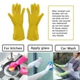 thumbnail image 6 of Household Thin Waterproof Latex Gloves Dish Washing Working Gloves for Kitchen Garden Car M, 6 of 7