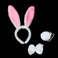 thumbnail image 2 of NMMUED Easter Bunny Rabbit Costume Set, Ears Headband Bow Ties Tail Set, Halloween Costume Assesories, 2 of 9