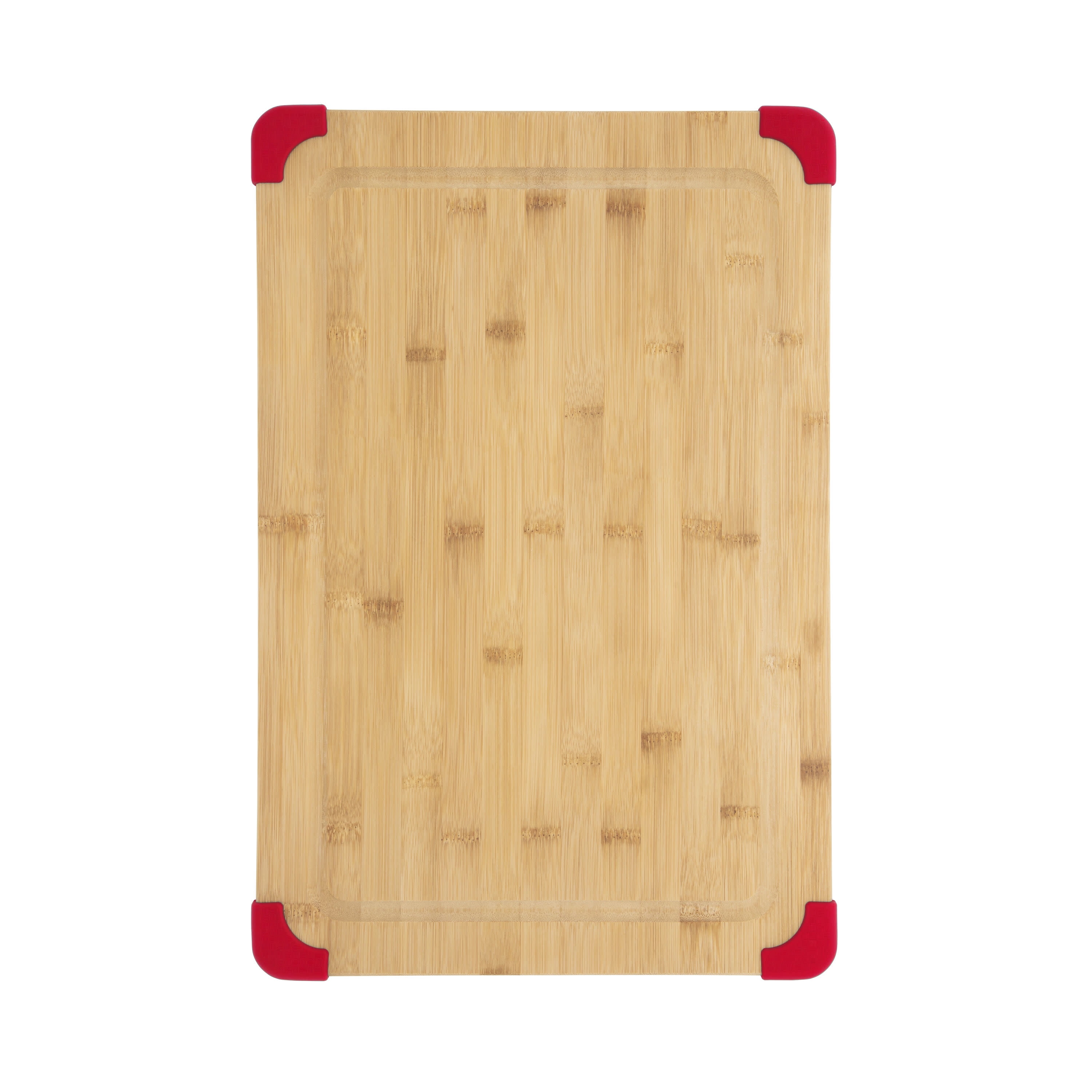 KitchenAid Empire Red Nonslip Bamboo Cutting Board 10.75 long by 8 wide.