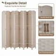 thumbnail image 2 of CL.HPAHKL 8 Panel Room Divider 5.57 ft Tall, Folding Privacy Screen with Hand-Woven Design & Solid Wood Frame, Freestanding Room Partition Panel for Home, Office, Beige, 2 of 7