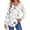1 White Pink Floral, variant on Fantaslook Long Sleeve Shirts for Women Fall Tops Dressy Casual Blouses Pleated V Neck Tunic Tops