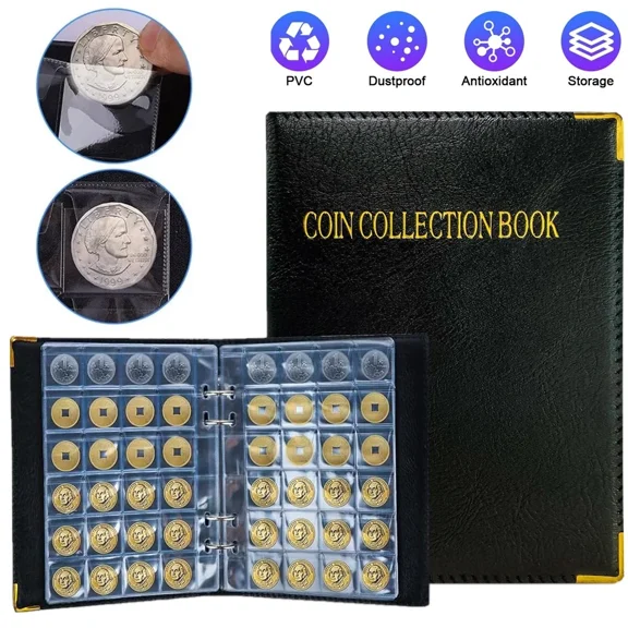LemoHome 480 Pocket Coin Collection Album, 20 Pages Coin Holder Money Penny Collection Storage Book