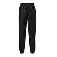 thumbnail image 5 of symoid Womens Casual Pants- Casual Solid Pants with Pocket Comfortable Tie Feet Full Length Pants Black L, 5 of 6