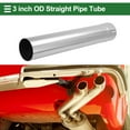 thumbnail image 2 of Tubo de escape recto de 3" OD Unique Bargains T304 Tubo de modificación de automóvil personalizado DIY Longitud de 17.32" Cortado en un extremo expandido Pulido de superficie Tono plateado, 2 of 7